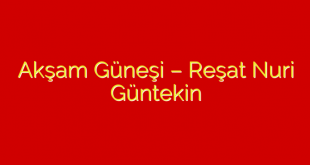 Reşat Nuri Güntekin Akşam güneşi Kitabının Özeti